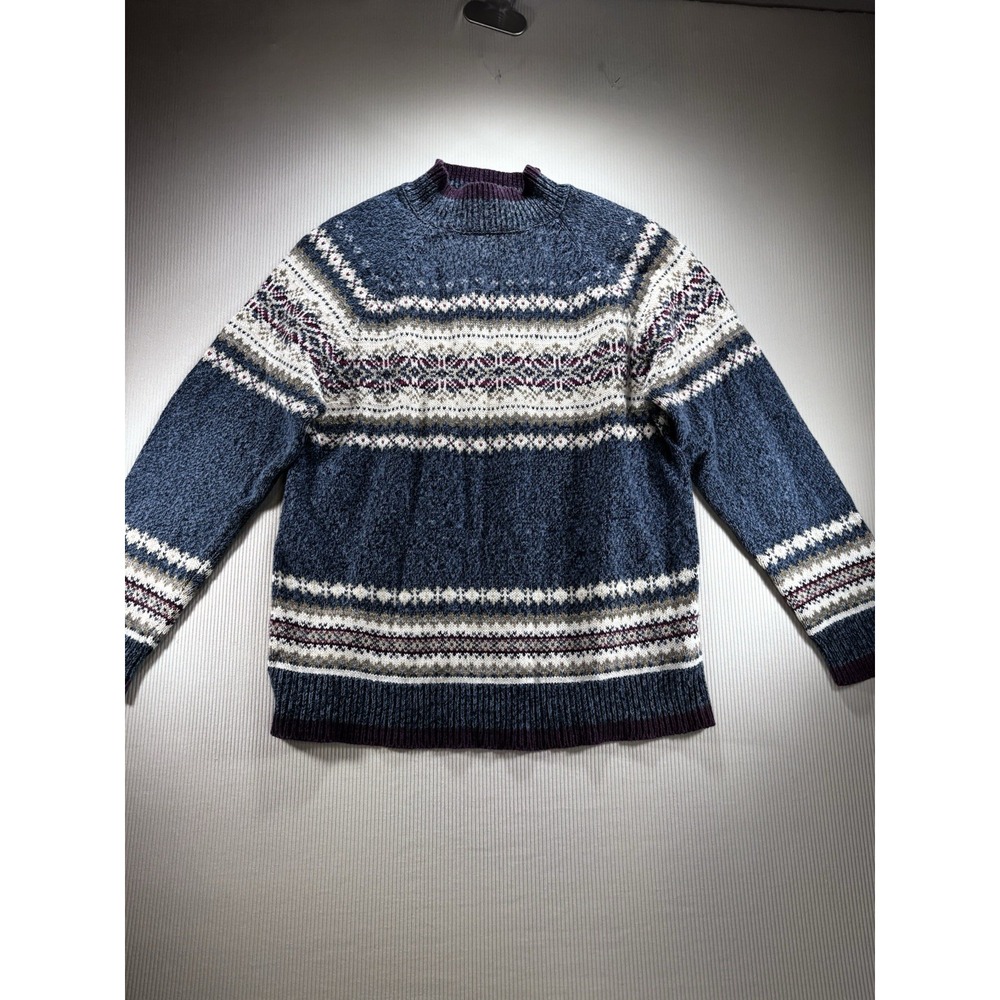 Vintage Casual‎ Corner 80s Fair Isle Nordic Knit Sweater Women's Ramie Cotton M